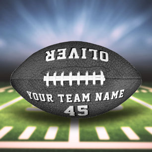 Gray Leather Print Player Name Team Number American Football