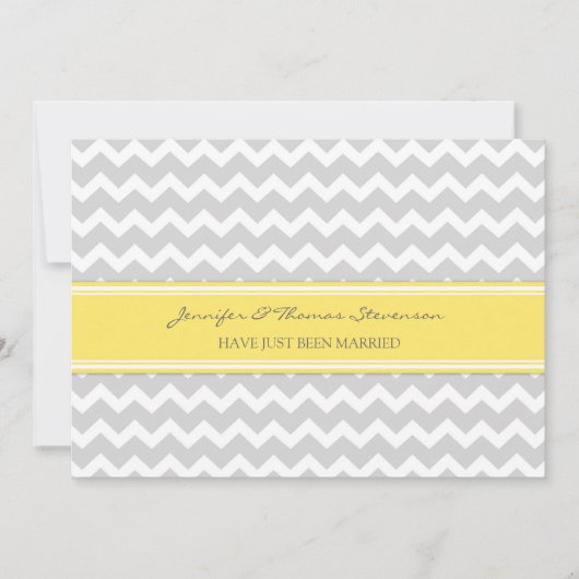 Gray Lemon Chevron gewoon gehuwde koninklijke kaar Aankondiging (Voorkant)