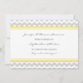 Gray Lemon Chevron gewoon gehuwde koninklijke kaar Aankondiging (Achterkant)