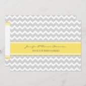 Gray Lemon Chevron gewoon gehuwde koninklijke kaar Aankondiging (Voorkant / Achterkant)
