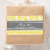 Gray Lemon Damask Wedding Labels (Insitu)