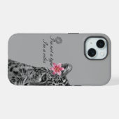 Gray Leopard Aesthetic Phone Case - Trendy Design iPhone 15 Case (Achterkant horizontaal)