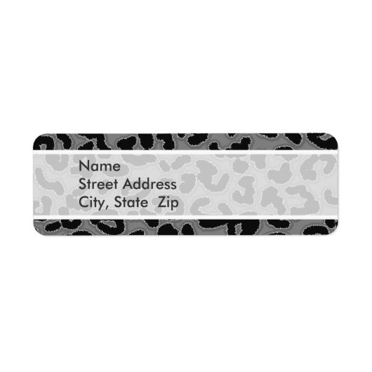 Gray Leopard Animal Print Etiket (Voorkant)