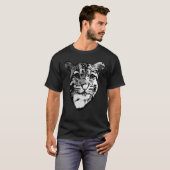 Gray Leopard predator printkop met opdruk T-shirt (Voorkant volledig)