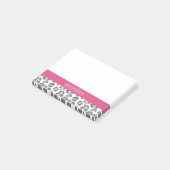 Gray Leopard Print Pattern met Roze naam Post-it® Notes (Schuin)