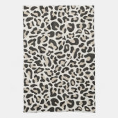 Gray Leopard Print Retro Kitchen Toweldoeken Theedoek (Verticaal)