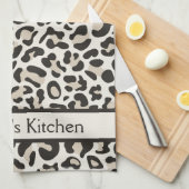 Gray Leopard Print Retro Kitchen Toweldoeken Theedoek (Quarter Fold)