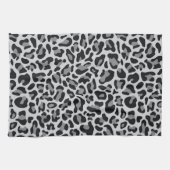Gray Leopard Print Retro Kitchen Toweldoeken Theedoek (Horizontaal)