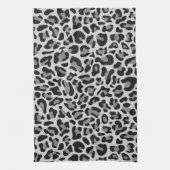 Gray Leopard Print Retro Kitchen Toweldoeken Theedoek (Verticaal)