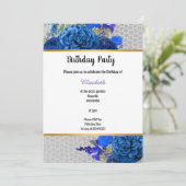 GRAY LEOPARD ROYAL BLUE FLORAL KAART (Staand voorkant)