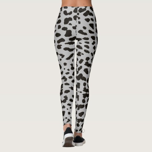 Gray Leopard Safari Print Leggings (Achterkant)