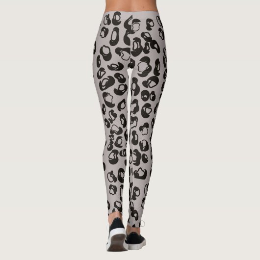 Gray Leopard Safari Print Leggings (Achterkant)