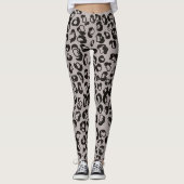Gray Leopard Safari Print Leggings (Voorkant)