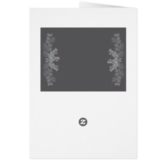  Gray Line Art Eucalyptus Photo Wedding Thank You (Achterkant)