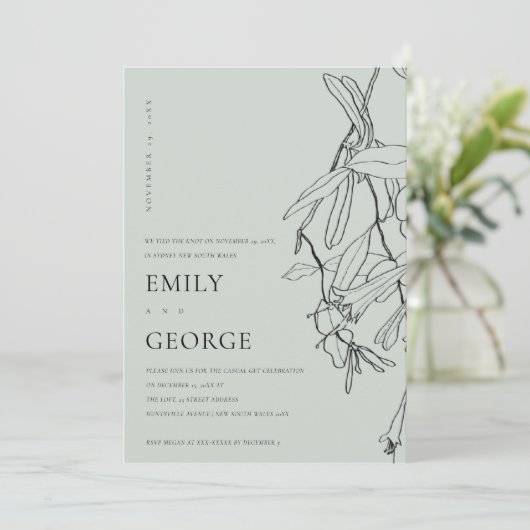 GRAY LINE DRAAIENDE FLORAAL WE HEBBEN DE KNOT INVI BEDANKKAART (Staand voorkant)