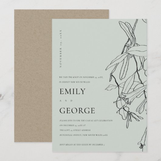 GRAY LINE DRAAIENDE FLORAAL WE HEBBEN DE KNOT INVI BEDANKKAART (Voorkant / Achterkant)