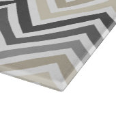 Gray & Linen Beige Chevron Pattern met monogram Snijplank (Hoek)