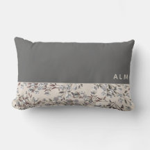 Gray & Linen Beige Floral | Monogram