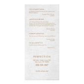 Gray Linen Esthetician Spa Price List Service Menu (Achterkant)