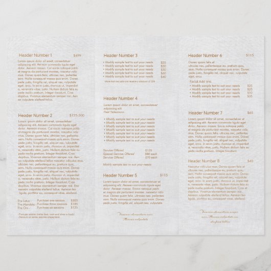 Gray Linen Hair Salon Spa TriFold Brochure (Achterkant)