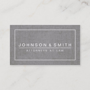GRAY LINEN MODERN ATTORNEWET KANTOOR VISITEKAARTJE
