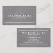 GRAY LINEN MODERN SIMPEL VISITEKAARTJE (Voorkant / Achterkant)