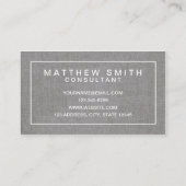 GRAY LINEN MODERN SIMPEL VISITEKAARTJE (Achterkant)