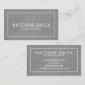 GRAY LINEN MODERN SIMPEL VISITEKAARTJE (Voorkant / Achterkant)