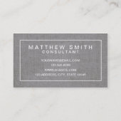 GRAY LINEN MODERN SIMPEL VISITEKAARTJE (Achterkant)