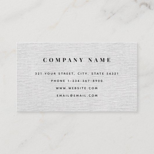 Gray Linen Monogram Modern minimalist Visitekaartje (Achterkant)