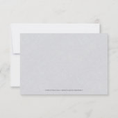 Gray Linen Simple Black Script Weddenschap Details Kaart (Achterkant)