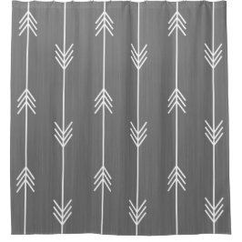 Gray Linen Style Arrow Patroon Douchegordijn