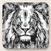 Gray Lion Portret Tekening - Lion Onderzetters (Voorkant)