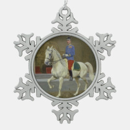 Gray Lipizzan Stallion Kerstannament Tin Sneeuwvlok Ornament