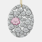 Gray Little Clouds Keramisch Ornament (Rechts)