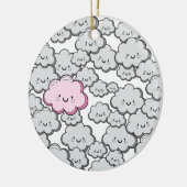 Gray Little Clouds Keramisch Ornament (Links)