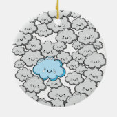 Gray Little Clouds Keramisch Ornament (Achterkant)