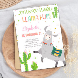 Gray Llama Birthday-uitnodigingen Kaart