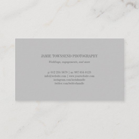 Gray Logo Foto Collage Professional Fotograaf Visitekaartje (Achterkant)