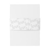 Gray Love Typography Modern Wedding Uitnodigingen Wikkel (Achterkant Voorbeeld)