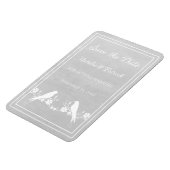 Gray Lovebird Floral Save the Date Magnet Magneet (Linkerzijde)