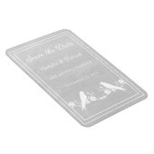 Gray Lovebird Floral Save the Date Magnet Magneet (Rechterzijde)