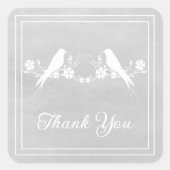 Gray Lovevogels Floral Dank je Stickers (Voorkant)