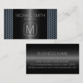 Gray Luxury Stainless Metal Monogram Visitekaartje (Voorkant / Achterkant)