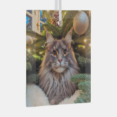 Gray Maine Coon Glass Ornament (Voorkant Rechts)