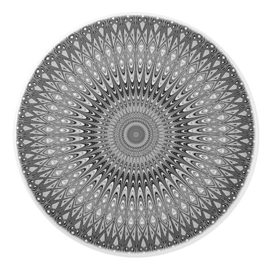 Gray mandala keramische knop (Voorkant)