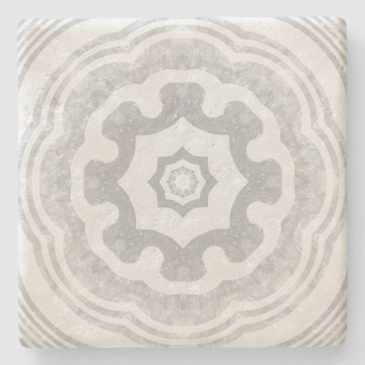 Gray Mandala Stenen Onderzetter (Voorkant)