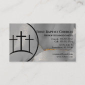 Gray Marble Cross Church Pastor of Deacon Visitekaartje (Voorkant)