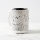 Gray Marble DFTBA Vergeet niet Geweldige te zijn Tweekleurige Koffiemok (Voorkant links)