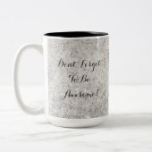 Gray Marble DFTBA Vergeet niet Geweldige te zijn Tweekleurige Koffiemok (Links)